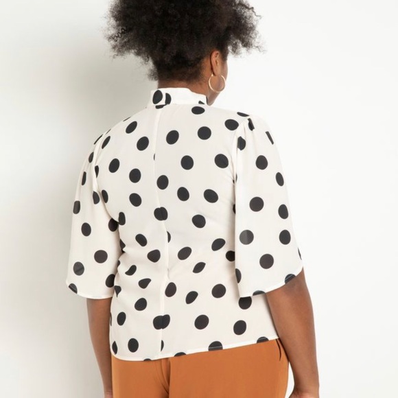 ELOQUII polka dot blouse - Picture 2 of 3